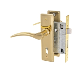 M5A11 - 2 Lever Lockset 6" Brass Plated -M5A11_A_L_T